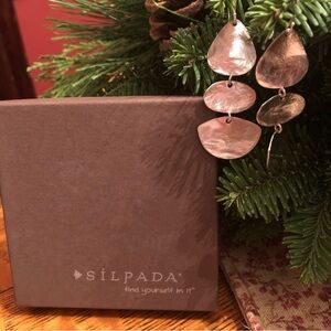 Silpada Sterling Rendezvous Graduated Textured Layered Drop Earrings W 2842